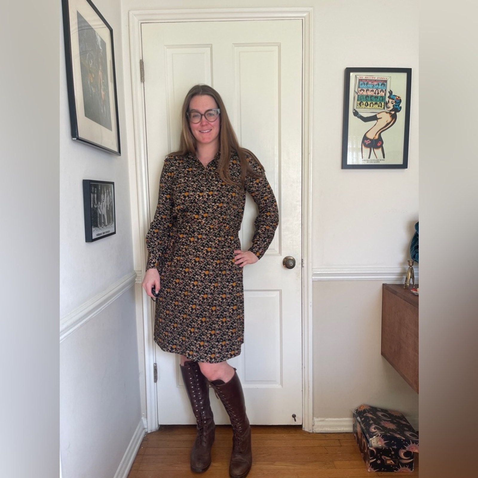 70s Vintage Diane Von Furstenberg Acrylic Patterned Dress